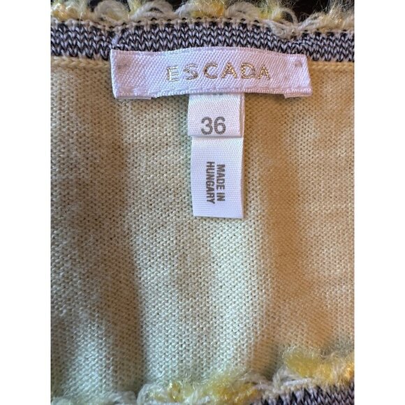 Escada Womens Merino Wool Sleeveless Top Size 36 Yellow - Picture 4 of 6